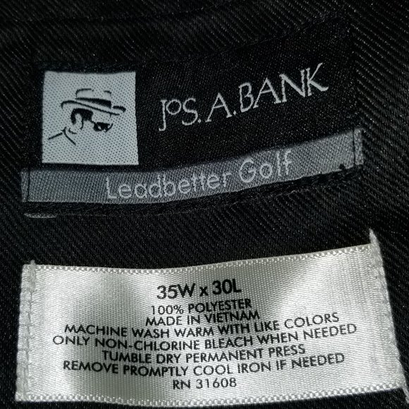 Jos. A. Banks David Leadbetter Traditional Fit Pleated Golf Pants Size 35x30 - Picture 3 of 3